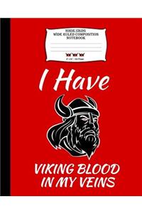 Norse Viking, Wide Ruled Composition Notebook. 8x 10. 120 Pages