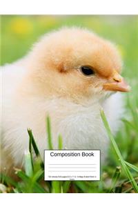 Composition Book 100 Sheets/200 Pages/8.5 X 11 In. College Ruled/ Chick in Grass