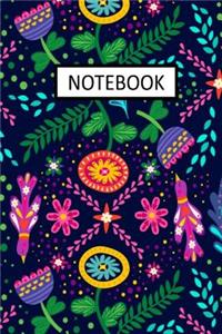 Notebook: Vibrant Purple Flowers: Wide Ruled Notebook