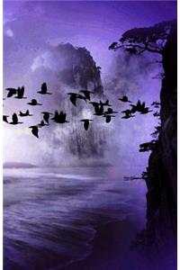 Journal Notebook Birds In Purple Mist