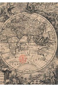 Carnet Ligné Carte Générale Du Monde, 1741