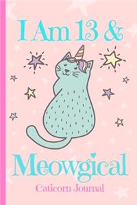 Caticorn Journal I Am 13 & Meowgical