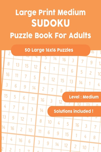 Large Print Medium SUDOKU Puzzle Book For Adults