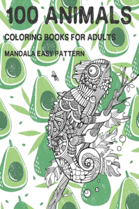 Coloring Books for Adults Mandala Easy Pattern - 100 Animals