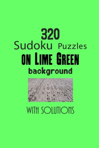 320 Sudoku Puzzles on Lime Green background with solutions