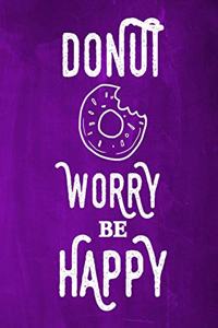 Chalkboard Journal - Donut Worry Be Happy (Purple)