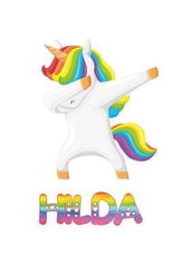 Hilda: Hilda 6x9 Journal Notebook Dabbing Unicorn Rainbow