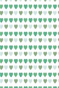 Herzen Wallpaper Notizbuch in Grün