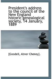 President's Address to the Council of the New England Historic Genealogical Society, 14 January, 188