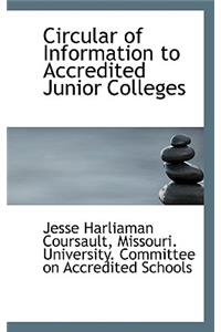 Circular of Information to Accredited Junior Colleges