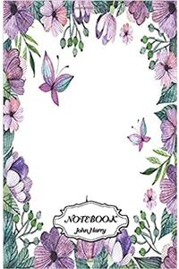 Notebook Journal Dot-grid Butterfly With Flower