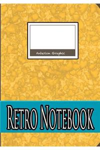 Retro Notebook Yellow, Notebook, 7 X 10 Inch 100 Sheet