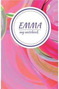 Emma - Personalised Journal/Diary/Notebook - Pretty Girl/Women's Gift - Great Christmas Stocking/Party Bag Filler - 100 lined pages (Pink Swirl)