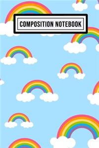 Rainbow Wide Ruled Composition Notebook