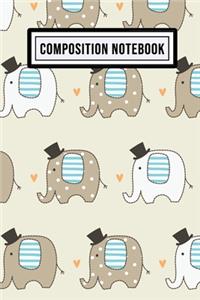 Elephant Wide Ruled Composition Notebook
