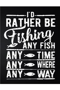 I'd Rather Be Fishing Any Fish, Any Time, Any Where, Any Way