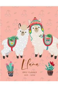 Planner July 2019- June 2020 Llamas Monthly Weekly Daily Calendar