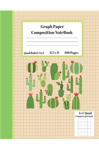 Graph Composition Notebook 4 Squares per inch 4x4 Quad Ruled 4 to 1 / 8.5 x 11 100 Sheets