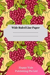 Cute Grape Theme Wide Ruled Line Paper