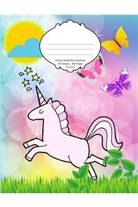 Unicorn Butterflies Notebook: School Supplies Composition Book for Kids