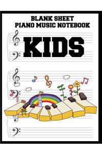 Blank Sheet Piano Music Notebook Kids