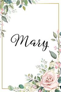 Mary: Personalized Name Notebook, Great Gift, Softcover 6x9 Inches, 120 Blank Lined Pages