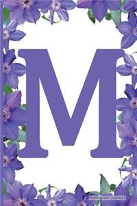 Monogram Journal - Initial M (Purple Flower)