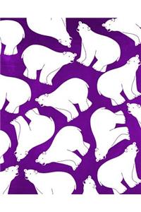 Chalkboard Bullet Dot Grid Journal - Polar Bears (Purple)