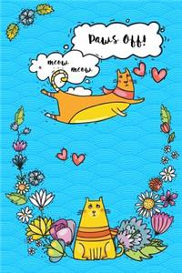 Journal Notebook For Cat Lovers Funny Flying Cartoon Cat 1
