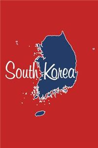 South Korea - National Colors 101 - Red Blue & White - Lined Notebook with Margins - 6X9