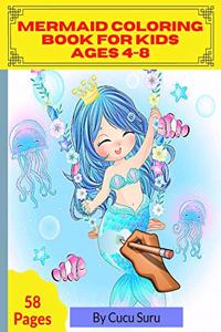 Mermaid Coloring Book for Kids Ages 4-8