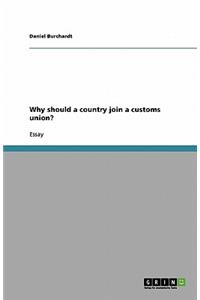 Why should a country join a customs union?
