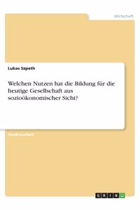 Welchen Nutzen hat die Bildung für die heutige Gesellschaft aus sozioökonomischer Sicht?