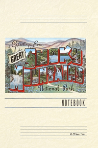 Vintage Lined Notebook Greetings from Smoky Mountains