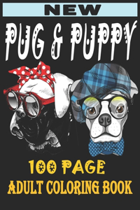 pug and puppy adult coloring book