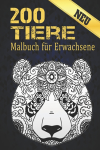 200 Tiere Malbuch für Erwachsene Neu