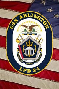 US Navy Amphibious Transport Dock Ship USS Arlington (LPD 24) Crest Badge Journal