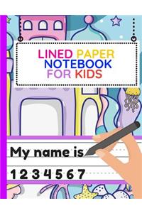 Lined Paper Notebook For Kids