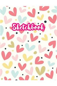 Sketchbook: Cute Drawing Note Pad and Sketch Book for Kids, Girls and Adult - Large 8.5 x 11 Matte Cover with White Interior (Perfect for Sketching, Coloring, W