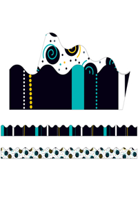 Black, White & Bold Scalloped Bulletin Board Borders