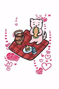 Picnic Heart Cat Notebook