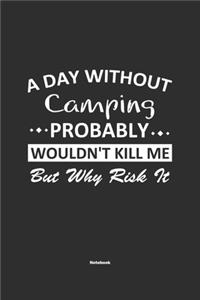 A Day Without Camping Probably Wouldn't Kill Me But Why Risk It Notebook