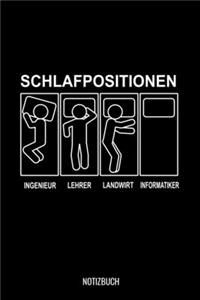 Schlafpositionen Informatiker Notizbuch