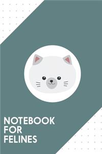 Notebook for Felines: Dotted Journal with Cute white kitty with gray ears Design - Cool Gift for a friend or family who loves animal presents! - 6x9" - 180 White dotted p