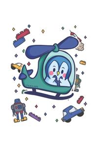 Funny Penguin Pilot Notebook