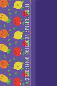 Smiling Fruit Composition Notebook: Cool Purple Fruits Pattern 6 X 9 Graph Ruled Paper Notebook, Appreciation, Quote Journal or Diary Unique Inspirational Gift for Family, Friend or Teacher, Beginning or End of School Year, Retirement, Birthday or