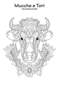 Mucche e Tori Libro da Colorare per Adulti 1