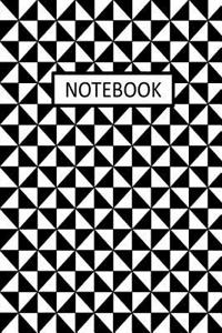 Notebook: Black and White Geometric Triangles