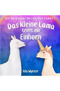 kleine Lama trifft ein Einhorn