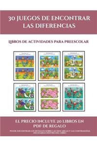 Libros de actividades para preescolar (30 juegos de encontrar las diferencias)